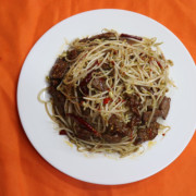 138. Spicy Beef with Bean Sprouts on Rice 川椒牛肉饭（辣）