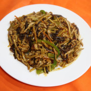 144. Spicy Pork with Fish‐like Sauce on Rice 鱼香肉丝饭 