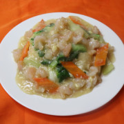 162. Runny Egg &amp; Prawns on Rice 滑蛋虾仁饭