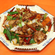 62. Pork Slices with Soybean Sauce (Spicy)盐煎肉（辣）