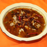 63. Stewed Pork Slices in Chili Sauce(Spicy)水煮肉片（辣）