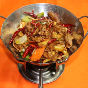 70. Spicy Pork Slices in Hot Pot 干锅猪颈肉